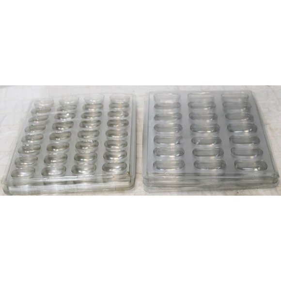 13 Egg Shape Clear Plastic Candy Molds Two Different sizes Bulk Baking Craft - Picture 2 of 10